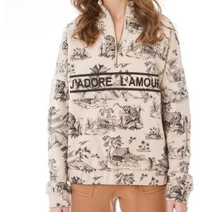 EllandEMM J’adore L’amour quarter zip Sz S/M